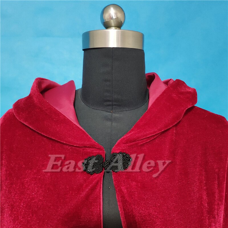 Velvet cape hooded cloak, medieval elven fantasy costume cape with hood