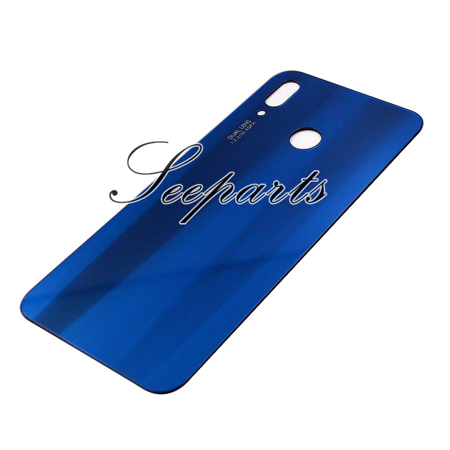 Coque arrière en verre pour Huawei Nova 3e P20 Lite, avec objectif d'appareil photo, boîtier de batterie