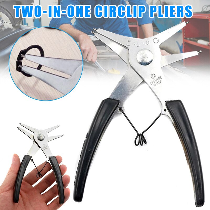 Internal And External Circlip Pliers Retaining Ring Pliers Two-In-One Dual-Use Retaining Ring Pliers For Repair Tool BOM666