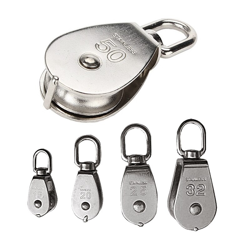 Stainless Steel 304 Single Wheel Swivel Pulley Block Loading PAK55