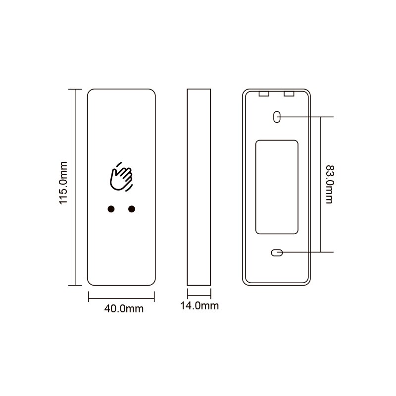 5pcs Touchless Exit Button Infrared Narrow push button 0~30s Time delay up 20cm Sensing distance dry contact white/black colour