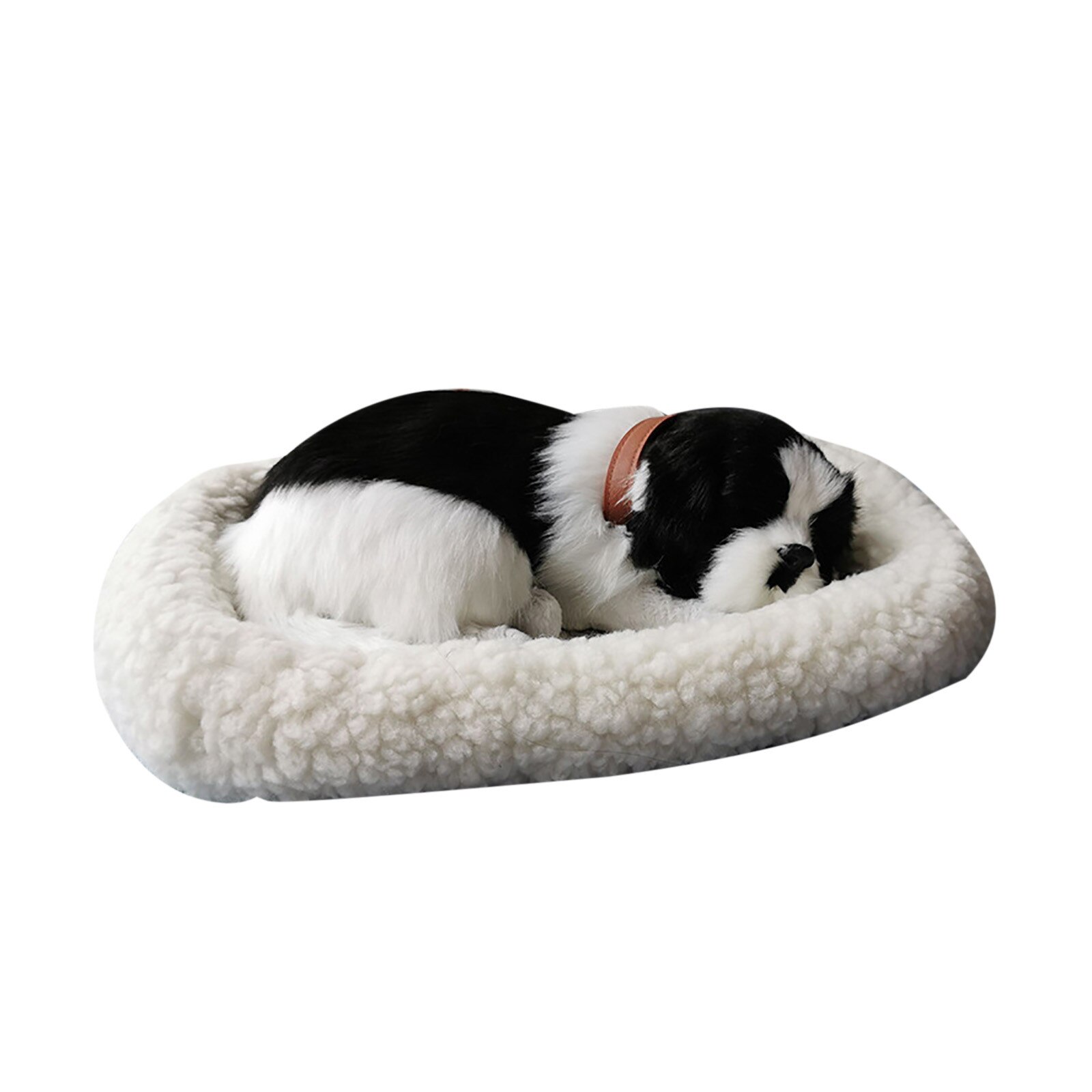 Zachte Knuffels Realistische Simulatie Slapen Ademhaling Kat Harige Hond Dier Mooie Knuffel Pop Thuis Auto Ornamenten Decor: F