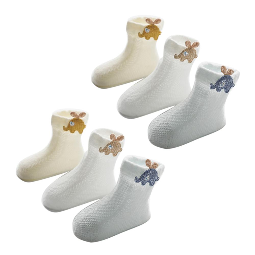 Sokken Baby Dier Cartoon Baby Jongens Meisjes Sokken Mesh Midden Buis Vloer Sokken Ademend Warme Comfortabele Antislip 3pairs: Elephant / 6m