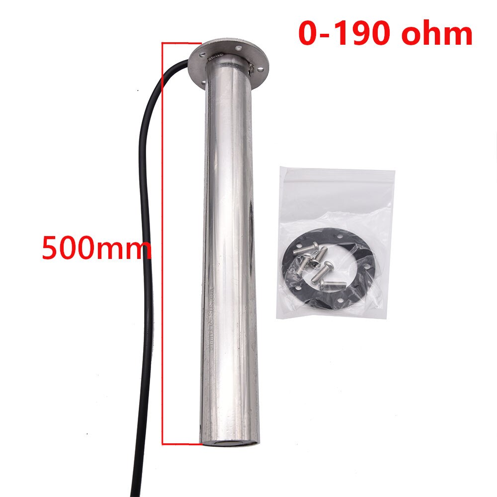 Stainless steel Sewage Level Gauge Sensor 150~600mm fit 0-190ohm Holding Tank Level Gauge meter 7 Colors Backlight: 500mm  0-190 ohm