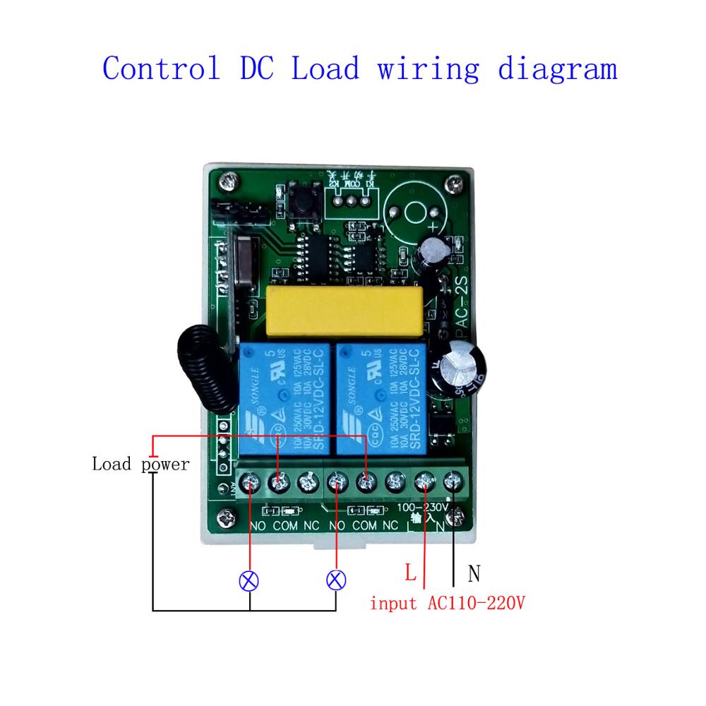 AC110-220V 2CH Wireless Remote Control Switch System Remote Receiver Module Radio Relay Transmitter Smart Switch 315/433Mhz