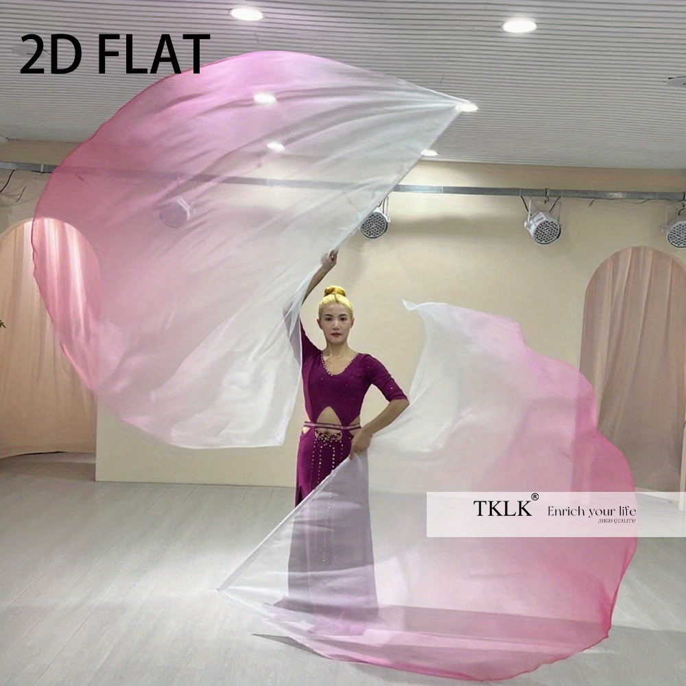 [Belly Dance Flags] Gradient Half-Circle Belly Dance Praise Flags for Dance Performances, Sports Games Opening: L / light yellow