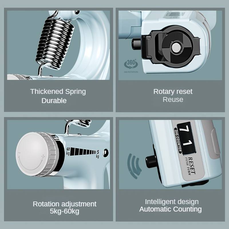 Renforceur de poignée réglable, entraîneur de poignée, compteur de poignet, avant-bras, exercice de main pour la construction musculaire, 5-60kg