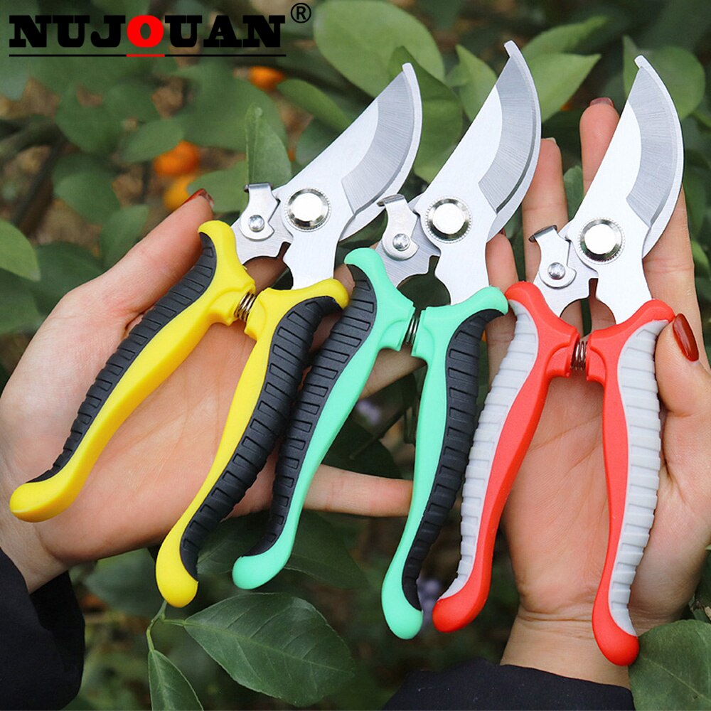 Stainless Steel Scissors Pruner Secateurs Pruning Bypass Sharpener Loppers Garden Tool Bonsai Flower Cultivation Snip Floral