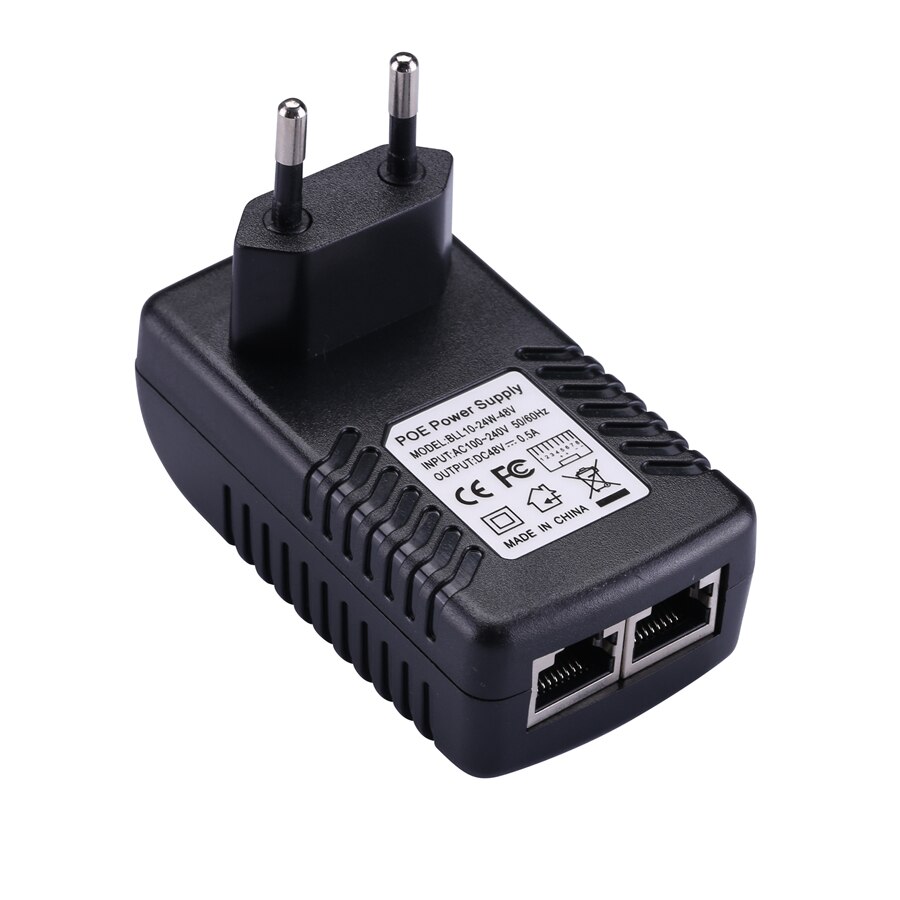 DC48V 0.5A POE Injector Spliter Voor CCTV IP camera IEEE802.3af POE Switch Ethernet POE Adapter EU/UK/US/AU Standaard Optioneel