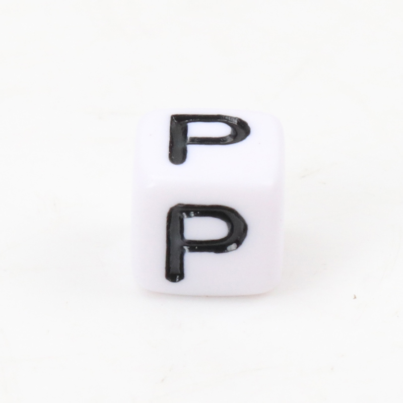 , cubo de alfabeto con letras blancas y negras, cuentas sueltas con letras acrílicas, apto para fabricación de joyas, 6mm, 100 Uds.: Transparente / 2MM
