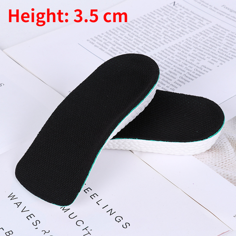 1 Pair Arch Support Increase Height Insoles Light Weight Soft Elastic Lift for Men Women Shoes Pads 1.5/2.5/3.5cm Heighten Lift: Black 3.5cm