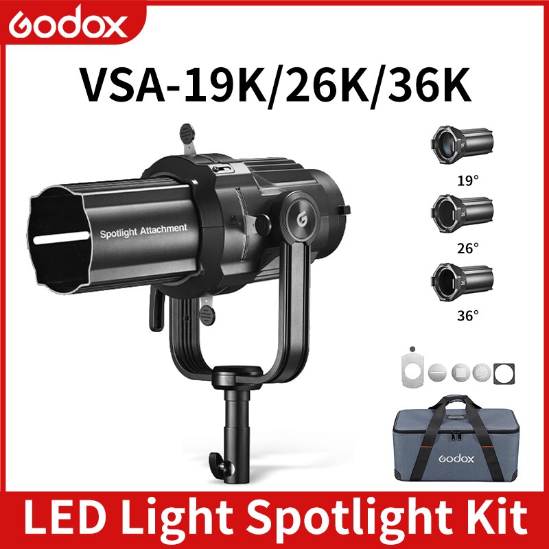 Godox VSA-19K VSA-26K VSA-36K Spotlight Attachment Conical Snoot Optical Condenser with Bowens Mount for VL300 SL150II LED Light