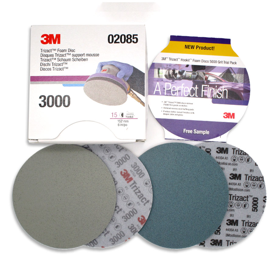 Trizact-papel de lija de esponja de disco piramidal, 3M, P3000, P5000, molienda de precisión de 6 &quot;y 152mm para pulir pintura de coche y automóvil