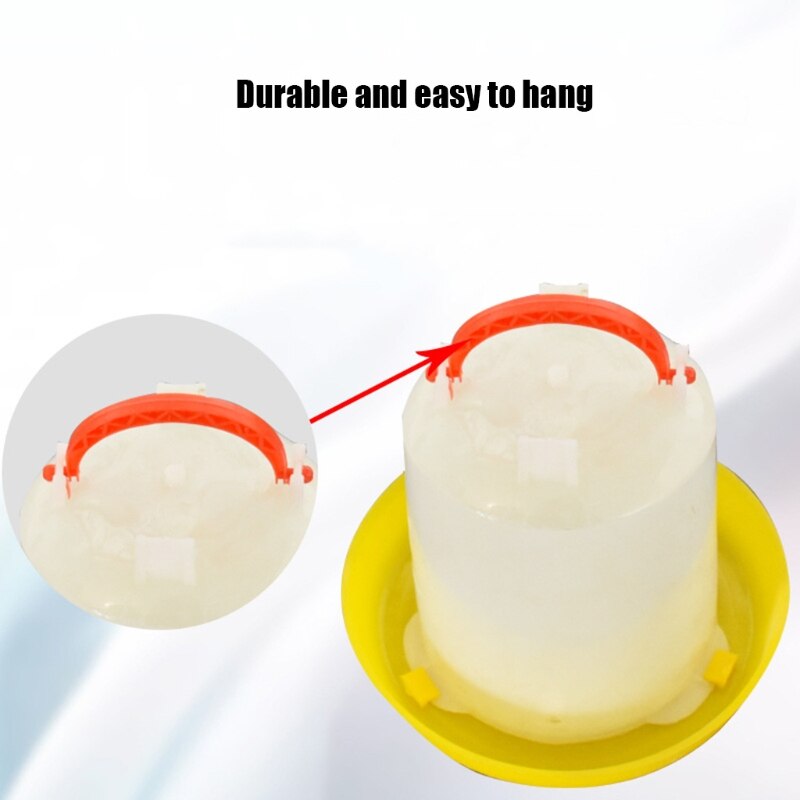 Chicken Waterer Durable Automatic Poultry Water Feeder Drinker with Handle Hanging Poultry Water Container with Outlet