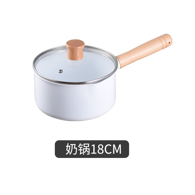 Double-sided Ceramic Frying Pan Series with 18CM Milk Pot and 24CM Soup Pot Combination WJ