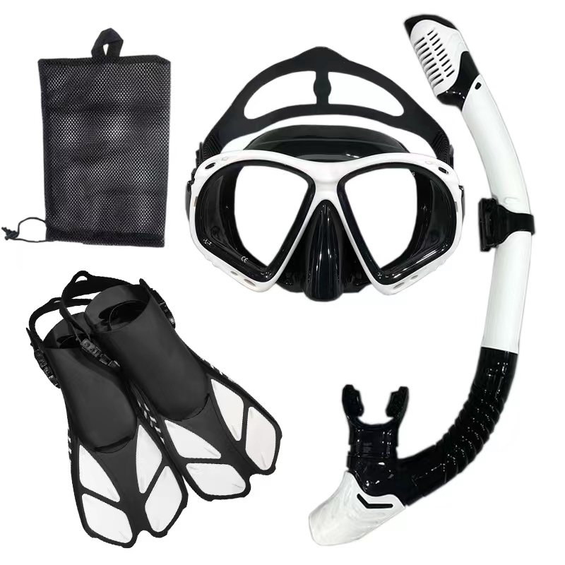 Máscara y gafas de buceo con snorkel, juego de tubo de natación para buceo, adulto, unisex: Verde claro / L / XL