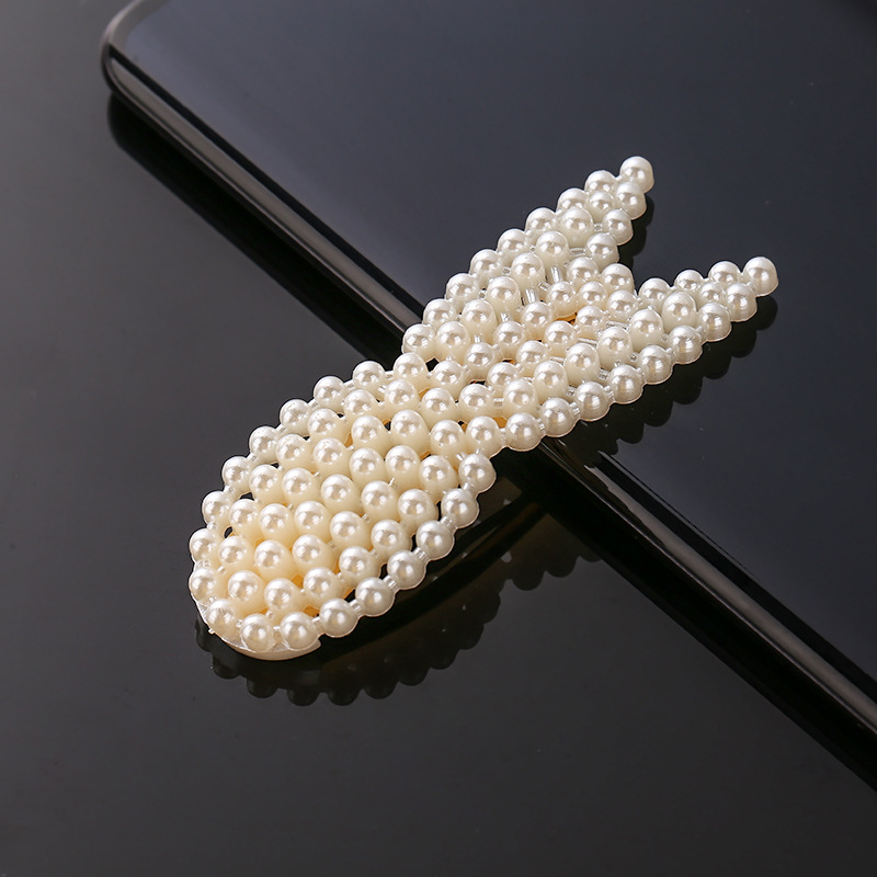 imitation pearl hairpin women's girl handmade pearl flower hairpin hair accessories