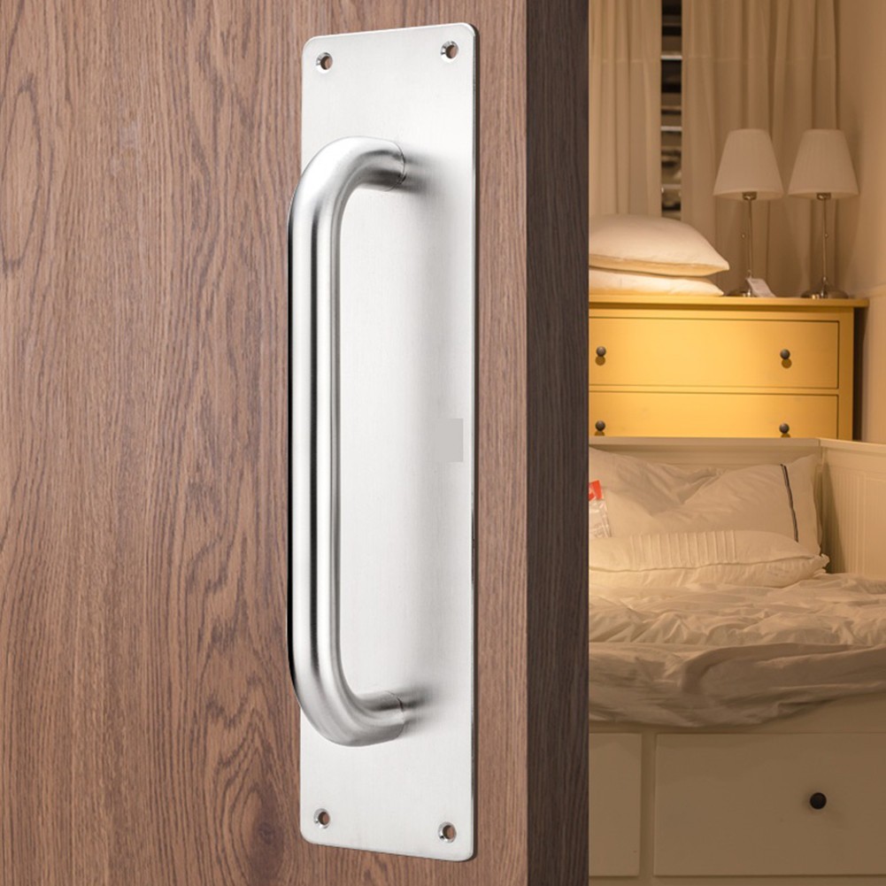 Sliding Barn Door Handles Stainless Steel Interior Door Handle Cabinet Pulls Wardrobe Furniture Pull Kitchen Drawer Hardware: Silver