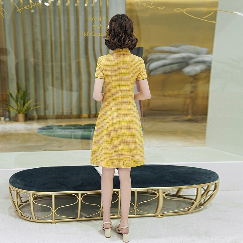 Ropa China de seda para mujer, Cheongsam de estilo chino, vestido tradicional diario, Qipao de seda satinada