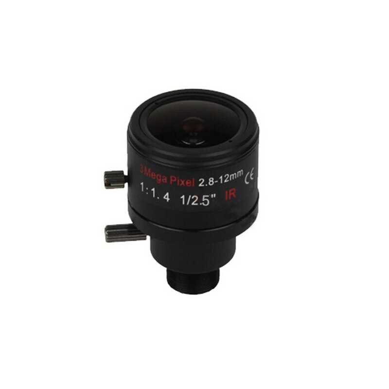 (ingen ir-filter )3 megapixel fast iris  m12 hd 2.8-12mm varifokalt cctv ir kameralinse ,f1.4, manuel fokus zoom, synsvinkel 90 ~ 28 grader