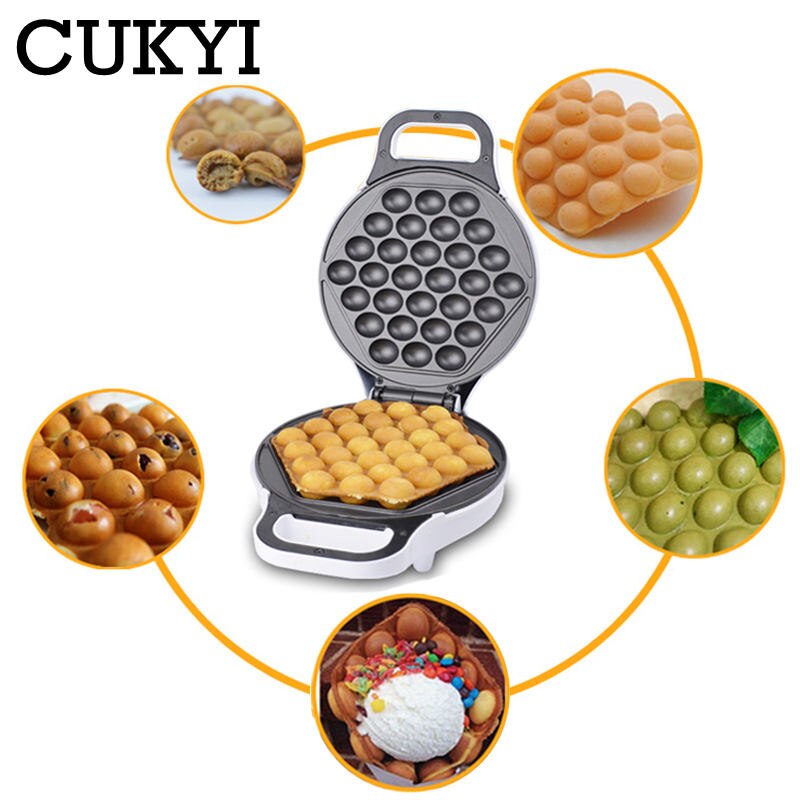 CUKYI Household Egg Waffle maker selectric Chinese Hong Kong eggettes puff cake waffle iron maker machine bubble egg cake oven
