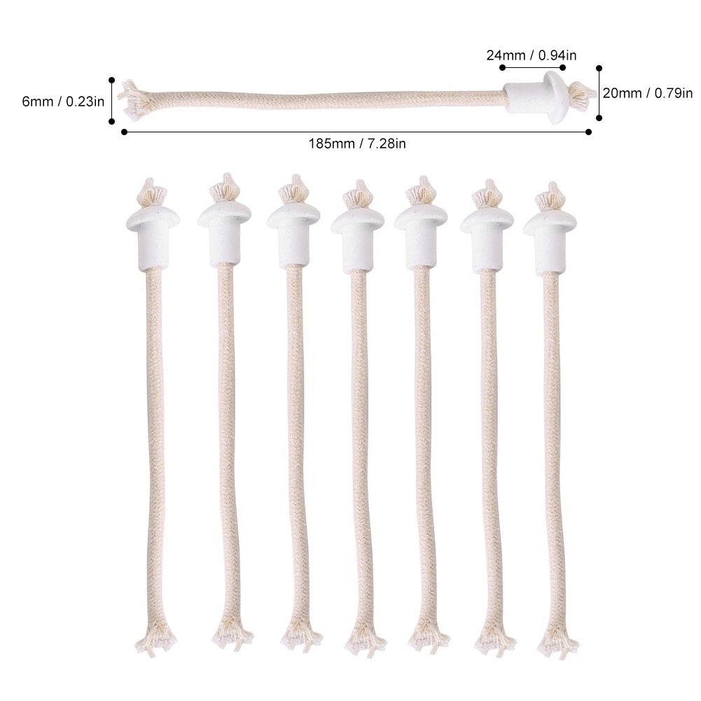 7 stk keramiske holdere fakkel vinflaske oljelys lampe glassfiber varmebestandig parafin veke