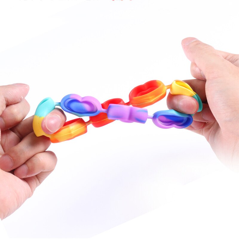 Decompressiearmband fidget toys siliconen sensorische armband push bubble eenvoudige kuiltjes polsband anti-stress ited
