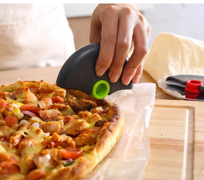 Pizzasnijder Ronde Wiel Snijmes Voor Pizza Met Deksel Roulette Roller Deeg Pizza Slicer Cutter Bakken Tools