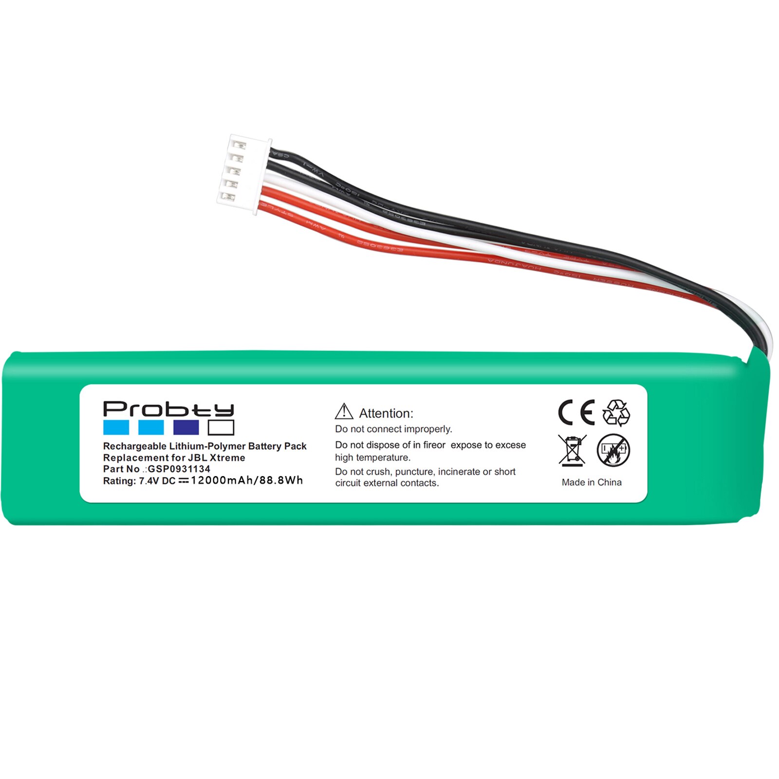 Probty 7.4V 12000mAh bateria GSP0931134 dla JBL XTREME Xtreme