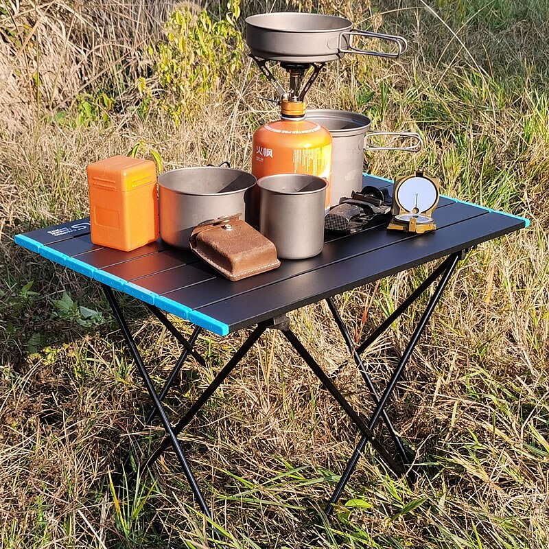 Vouwen Camping Tafel Draagbare Ultralight Aluminium Tafel Met Opbergtas Voor Outdoor, Kamperen, Picknick