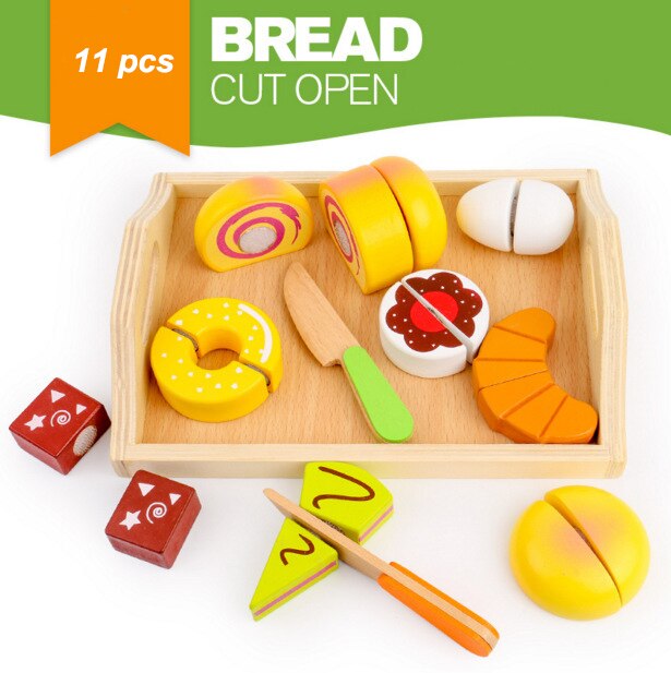 15 arten Holz simulation küche ei serie cut obst und gemüse dessert kinder pädagogisches spielen haus spielzeug: 17