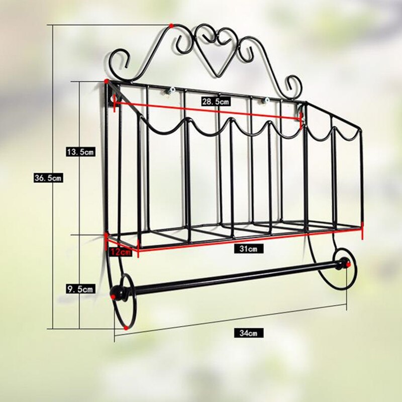 33*12*36.5cm smijernsmøbler papirhåndkleholder magasinstativ vegg baderomshylle