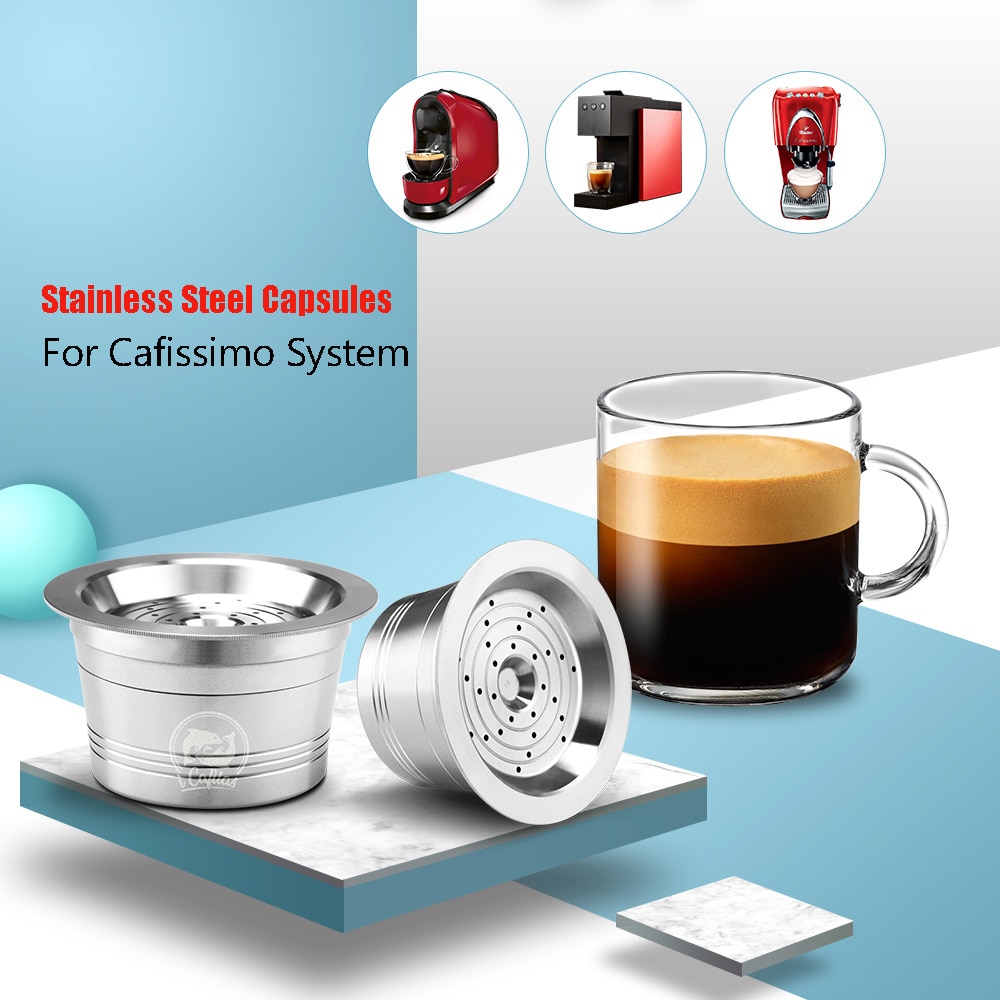 Cápsulas de café para Cafissimo Tichibo, cápsulas rellenables de acero inoxidable, Crema reutilizable, café permanente