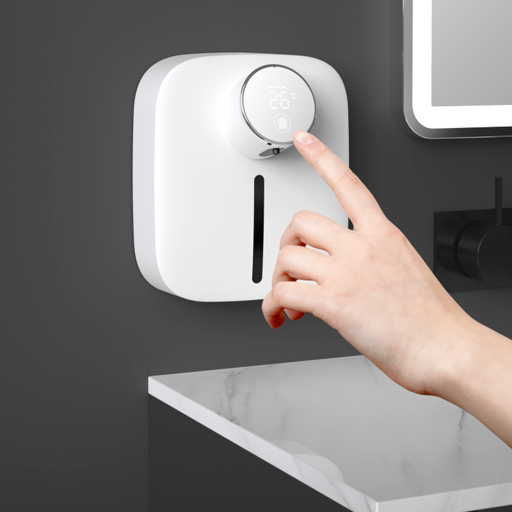 Smart Automatische Zeepdispenser Schuim Temperatuur Display 2 In 1 Usb Oplaadbare Liuqid Zeep Machine Badkamer Dispensers Voor Zeep
