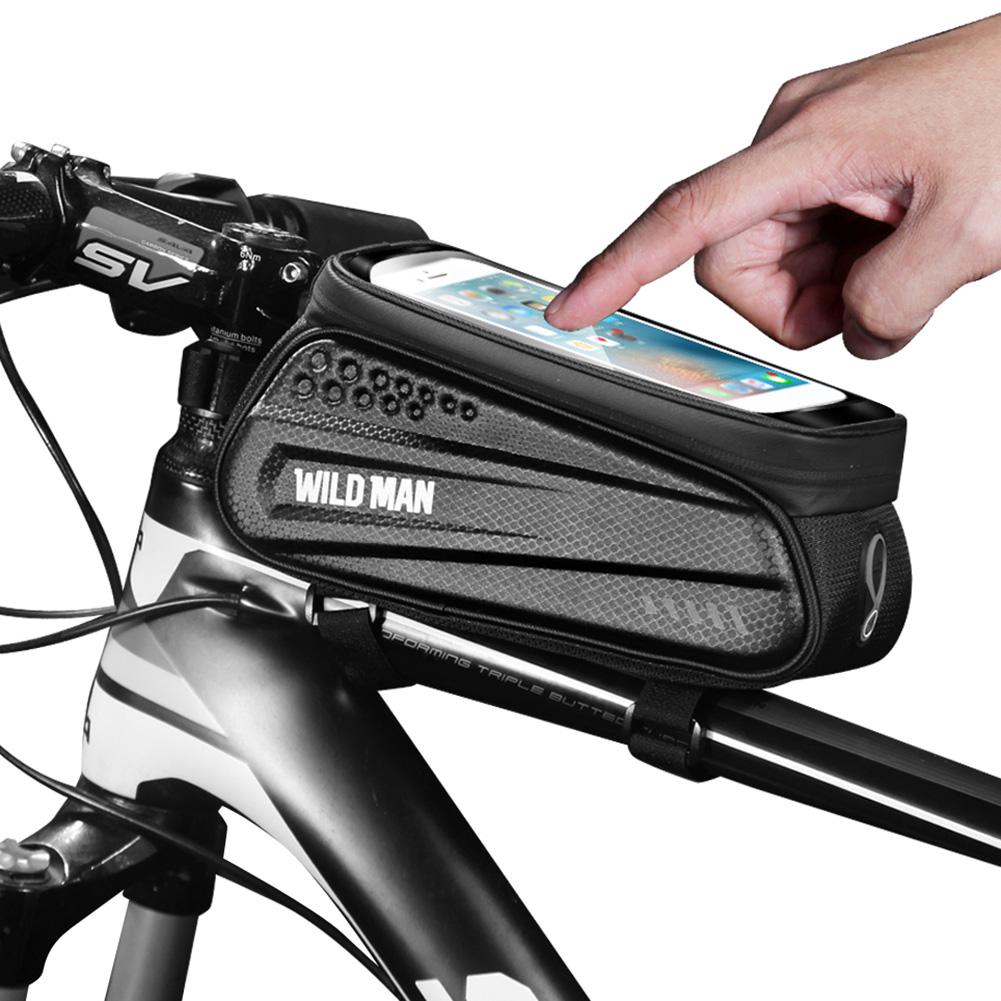 Wilde Man Fiets Top Tube Bag Fietsen Bike Phone Case Pakket Waterdichte Touch Screen Fiets Zadeltas Fietsen Accessoires
