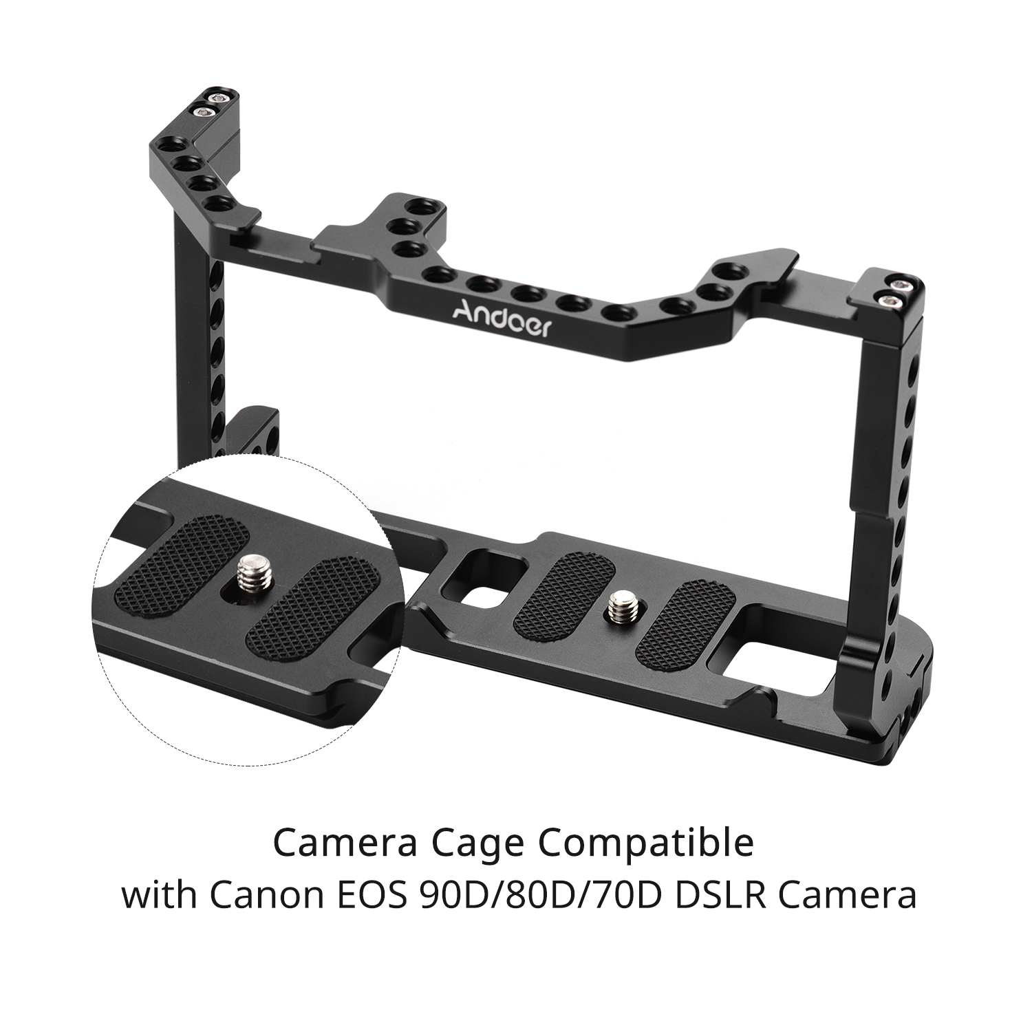 Gabbia Andoer C15-B + Maniglia Superiore In Alluminio | Per Nikon Z6/Z7 | Attacchi 1/4" E 3/8" | Slitta Fredda | Sgancio Rapido