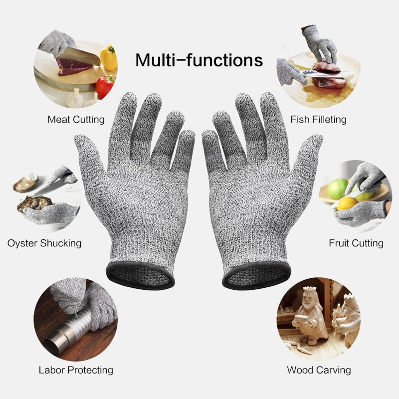 5 Veiligheid Anti-Cut Niveau Werkhandschoenen Snijbestendige Veiligheid Handschoenen Anti Cut Proof Handschoenen Gmg Grey Keuken tuin Butcher