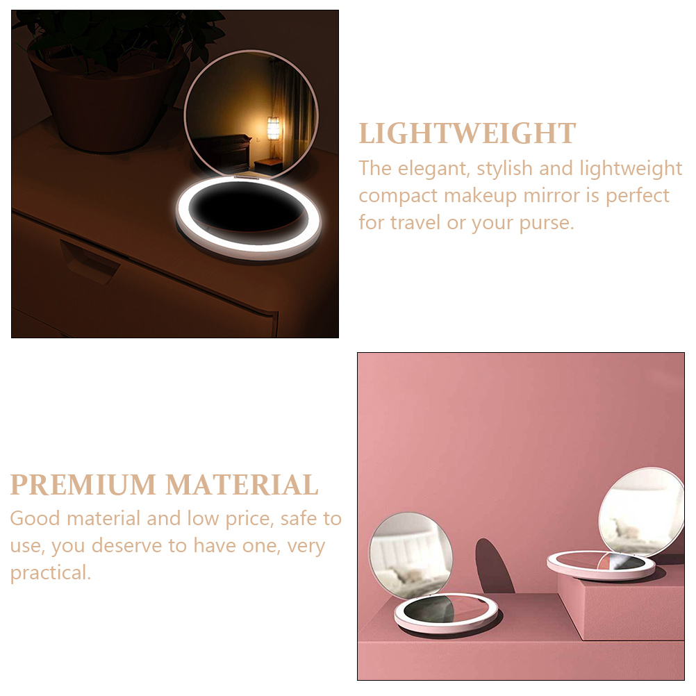 1 Set Dual-sided LED Makeup Mirror Foldable Mirror Magnifying Mirror