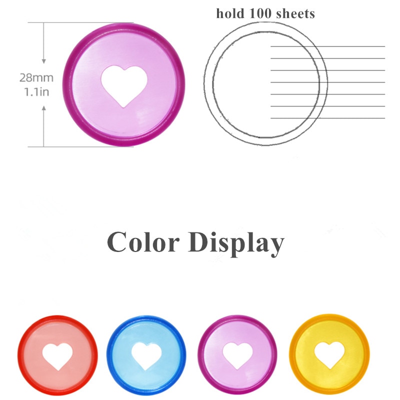 10/20/30/40 Pcs Candy Color Heart Disc Rings for Mushroom Hole Binder Discbound Notebooks Planner 28mm DIY Book Binding Supplies