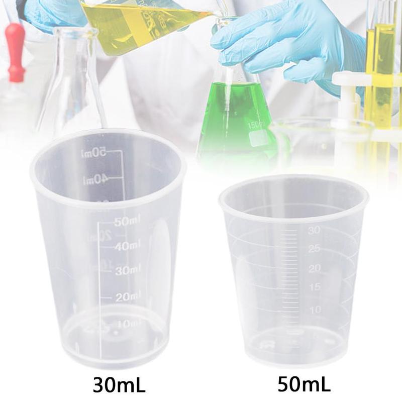30ml plastgravyr måttbägare medicin mått mått bägare med lock lock genomskinlig behållare genomskinliga mått bägare