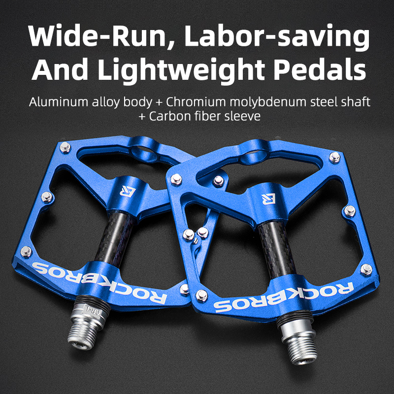 ROCKBROS Fahrrad Pedale Straße Mountainbike Pedal Kohlenstoff Fiber Aluminium Legierung Nicht-Unterhose Plattform Fahrrad Zubehör Flache MTB Pedale: 2017-12EBL