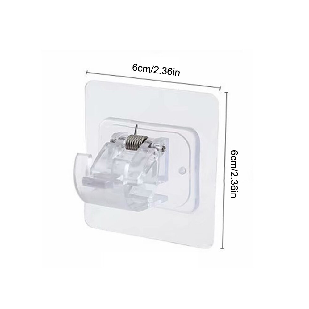 Ny 2 stk kraftig hængende gardinstang klipskrog brusegardinstang hængeklemmeleje 2/5kg kraftige selvklæbende til hjemmet: 6 x 6cm