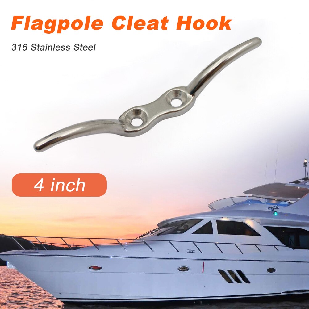 316 Marine Grade Stainless Steel Flagpole Rope Splint Fixed Hook Boat Mooring Sling Dock Tarpaulin Accessories