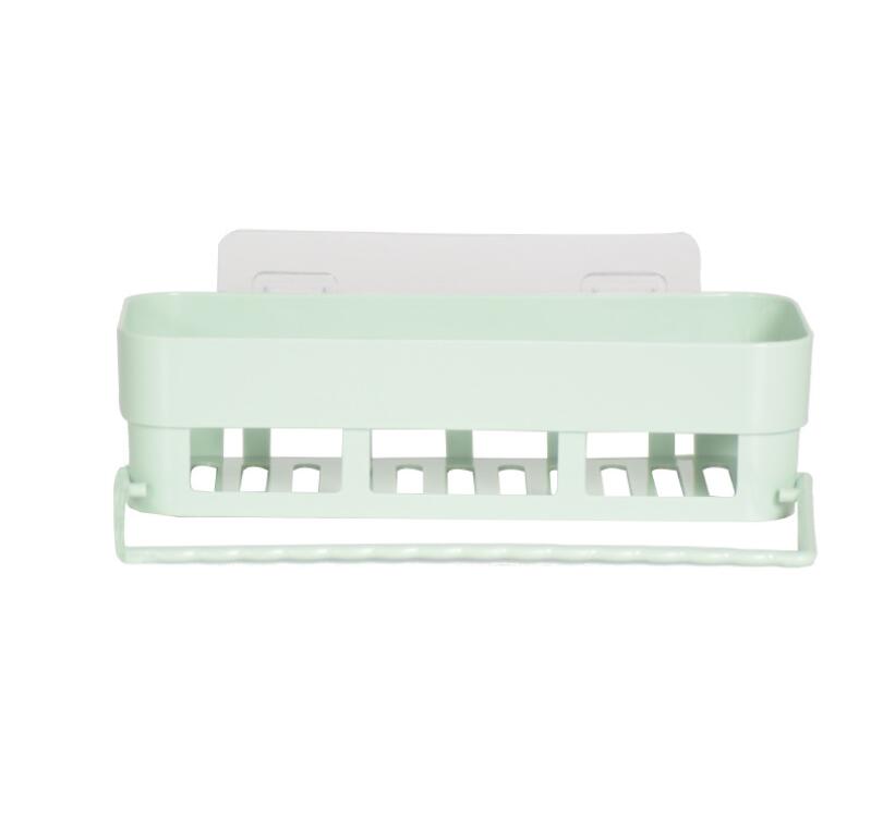 Badkamer Rack Handdoek Hanger Shampoo Douche Plank Zeephouder Houder Keuken Organizer Wanddecoratie: Green with hanger