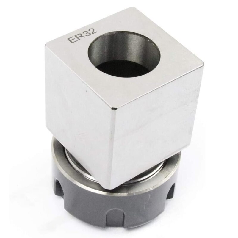 2 Pcs ER-32 Collet Chucks Block Set Lathe Turning Tools Engraving Accessories H.S.S Square &amp; Hex Workholding Holder