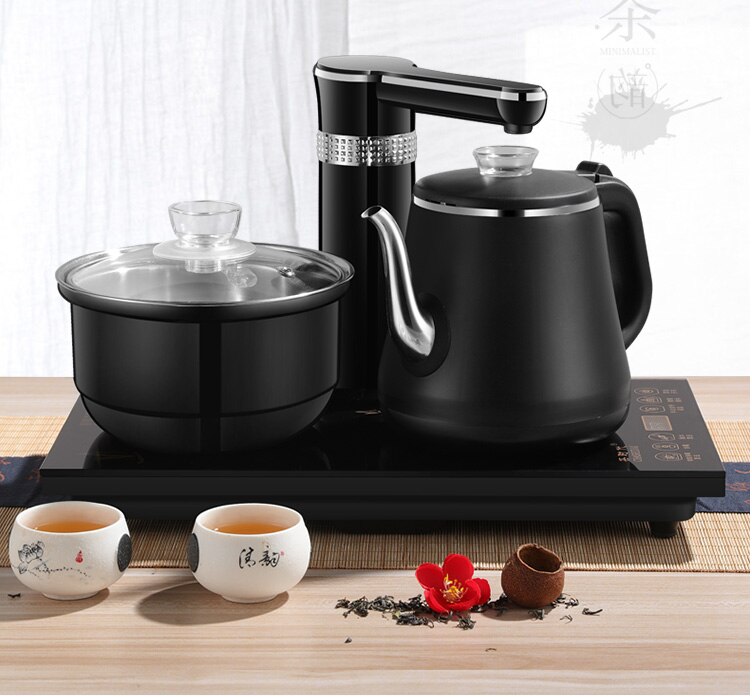 Electric Kettles household tea pot set 1.0L capacity stainless steel safety auto-off function, black