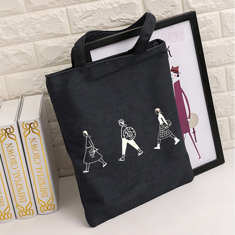 Boodschappentas Student Canvas Handtas Tote Bag School Schoudertassen Eco Reizen Vrouwen Vouwen Winkelen Eco Herbruikbare Opvouwbare Tas
