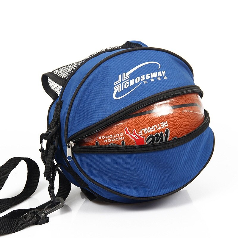 Borsa sportiva universale pallone da basket calcio pallavolo treno zaino borsa forma rotonda tracolla regolabile zaini