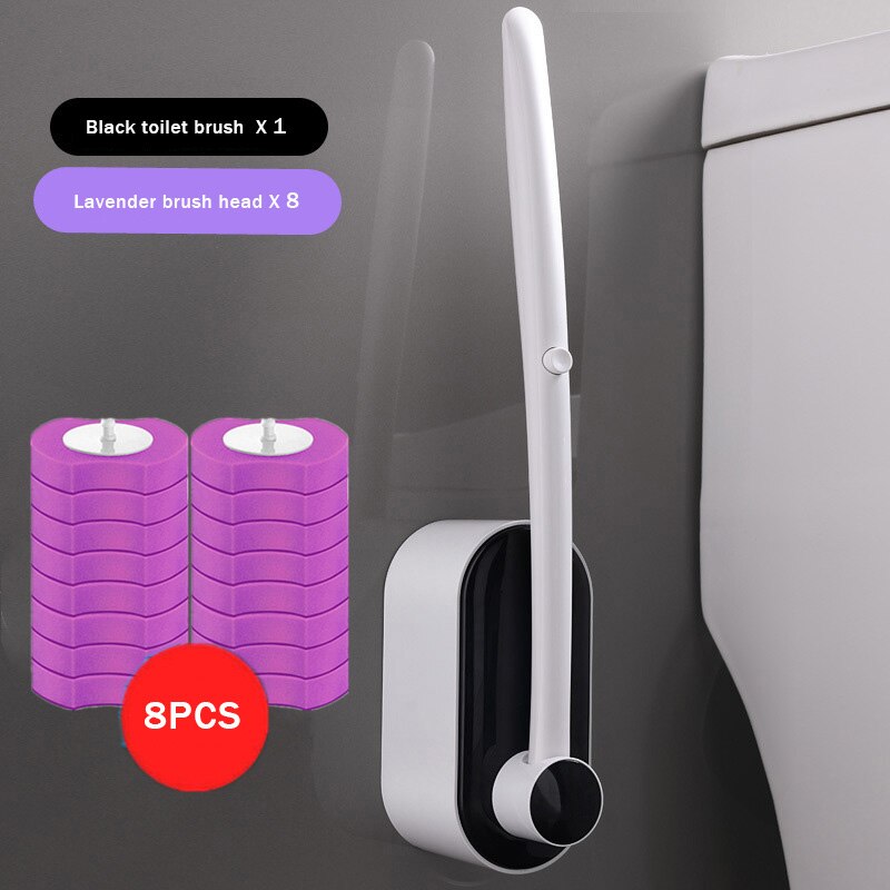 Wegwerp Wc Borstel Plastic Toiletpot Schoner Borstel Houder Zonder Dode Hoek Wandmontage Cleaner Badkamer Hardware: Light Grey