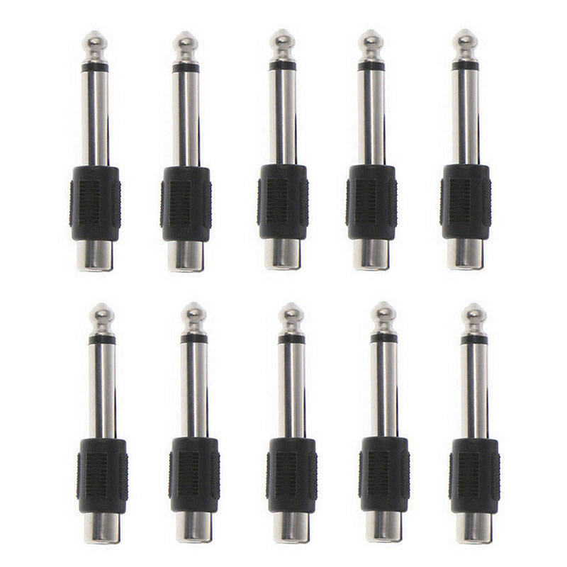 10 Stück schnallen-Buchse auf 6,35 mm 1/4 Zoll Mono-Stecker Audio--Adapter-Anschluss